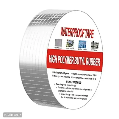 Leakage Repair Aluminum Waterproof Tape for Surface Crack, Roof, Pipe Repair Solution Aluminum Tape Waterproof Tape for Plastic,Metal,Concrete Repair Adhesive Sealing Butyl Rubber Tape-thumb0