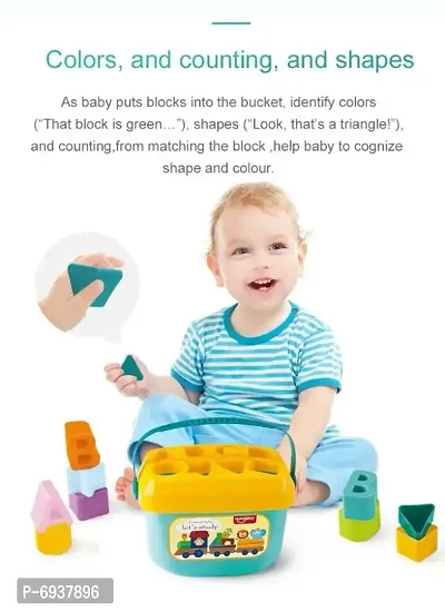 JOY MAKER Baby and Toddler First 16 PCs Shape Sorting Blocks Learning and Educational Activity Toys-thumb3