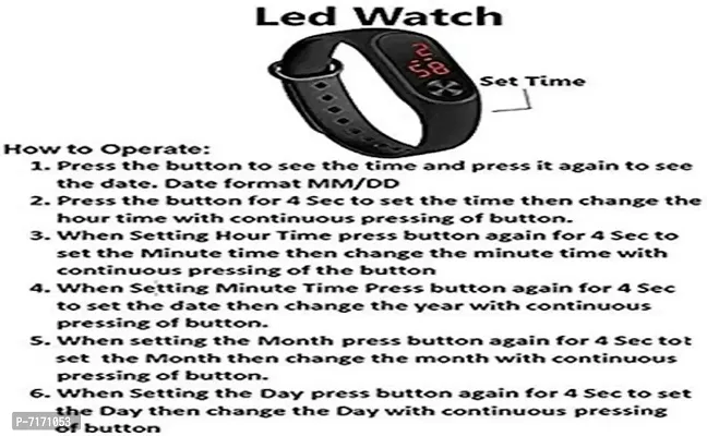 JOY MAKER New Kids Digital Date and Time Black Dial LED Watch for Stylish Kids Unisex Birthday Gift Digital Watch for Boys  Girls (Pack of 2)-thumb2