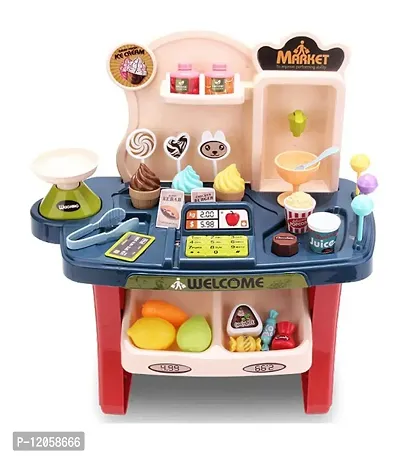 Ice Cream Candy Shop Kitchen Grocery Store Accessories Plastic Set for Kids-thumb0