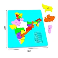 Educational Indian map with Information Guide Jigsaw Puzzle Set for Kids-thumb1