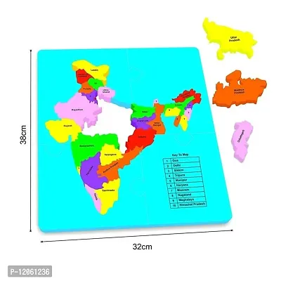Educational Indian map with Information Guide Jigsaw Puzzle Set for Kids-thumb2