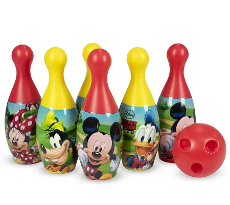 JOY MAKER Plastic Spider or Mickey Bowling Game Set for Kids with 6 Pin 1 Ball Sport Toys Gift for Baby Boys Girls Aged 3 4 5 6 Years Old
