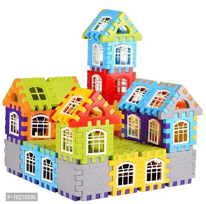 JOY MAKER Building Blocks for Kids, House Building Blocks with Windows, Block Game for Kids (Multicolor) (House Block) (Build Blok)-thumb0