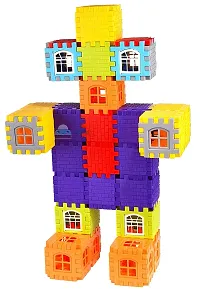 JOY MAKER Building Blocks for Kids, House Building Blocks with Windows, Block Game for Kids (Multicolor) (House Block) (Build Blok)-thumb1