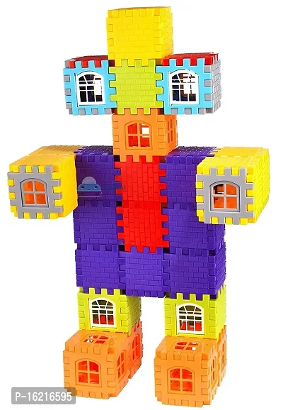 JOY MAKER Building Blocks for Kids, House Building Blocks with Windows, Block Game for Kids (Multicolor) (House Block) (Build Blok)-thumb2