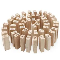 JOY MAKER 54 Pcs Block and Dice Challenging Zenga Wooden Tower Blocks Stacking Game for Adults and Kids-thumb1
