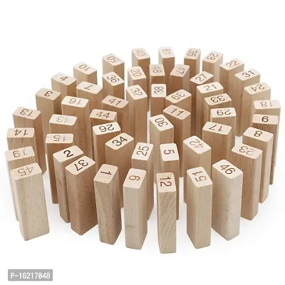 JOY MAKER 54 Pcs Block and Dice Challenging Zenga Wooden Tower Blocks Stacking Game for Adults and Kids-thumb2