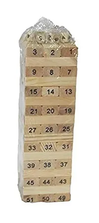 JOY MAKER 54 Pcs Block and Dice Challenging Zenga Wooden Tower Blocks Stacking Game for Adults and Kids-thumb2