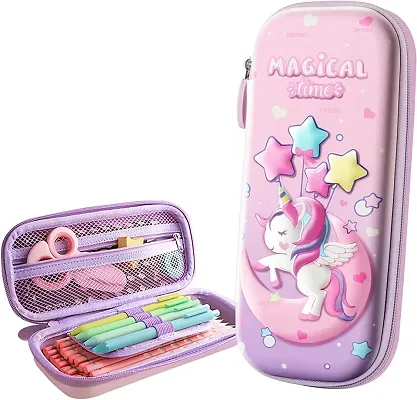 JOY MAKER 3D Cover EVA Pencil Case Large Capacity Pencil Pouch Bag Compass School Pouch Organizer for Students Kids Premium Stylish Pen Holder Pouch, Stationery Box, Cosmetic Pouch Bag