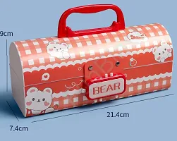 JOY MAKER Kids Pen  Pencil Box ndash; Suitcase Style Password Lock Pencil Case, Multi-Layer Pencil Box for Kids, Boys, Girls, Stationary Organizer Case for Kids, Return Gift for Kids (Bear)-thumb1