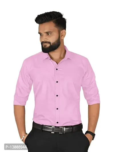 fibermill Men's Cotton Blend Solid Fullsleeve Casual Classic Collar Shirt ()-thumb0