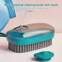 keskriva 3 in 1 Brush Automatic Refillable Liquid Adding Soft Hair Laundry Cleaning Shoe Household Washing Pot Dish Tile for Kitchen Bathroom Bowl Scrubber Hydraulic and Hard Bristles Plastic(1Pcs)-thumb1