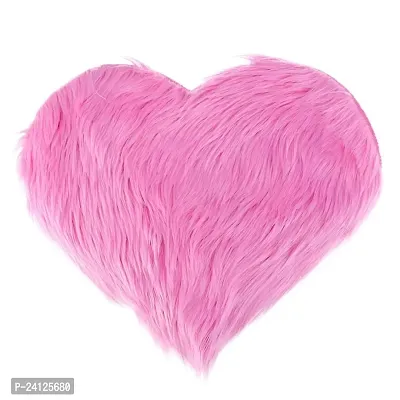 keskriva Super Soft Heart Shape Faux Sheepskin Fur Rug Fluffy Area Rug Love Shape Rug, Accent Carpets for Bedroom Living Room Anti Skid Rug, Plush Fluffy Carpet Area Mats (Pink)-thumb0