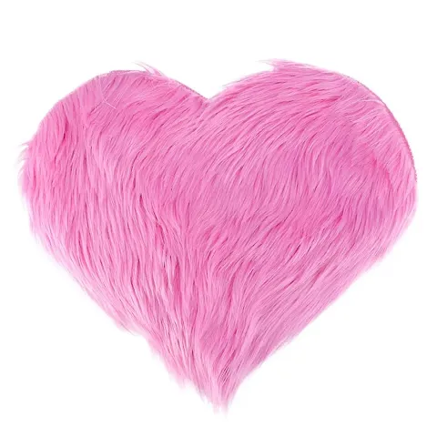 keskriva Super Soft Heart Shape Faux Sheepskin Fur Rug Fluffy Area Rug Love Shape Rug, Accent Carpets for Bedroom Living Room Anti Skid Rug, Plush Fluffy Carpet Area Mats (Pink)