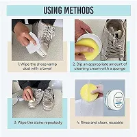 keskriva White Shoe Cleaning Cream with Sponge Practical Kit Polish Sneaker Cleaner Sports Canvas Stain Cleansing for Re-Color and Smooth Leather and Boots Rubber Sole(260 GM)-thumb4