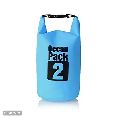 keskriva 2 Liter Heavy-Duty PVC Water Proof Ocean Bag Sack Storage Organizer Traveling, Wading, Drifting Package, Swimming, Hiking Reitant Kayaking Canoeing River Trekking Boating (Multicolor)-thumb0