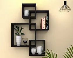 Intersection Wall Shelf for Living Room Stylish | Wooden Intersecting Wall Shelves For Home Decor | Wall Rack for Wall Decoration | Book Shelf for Office Decor-thumb1