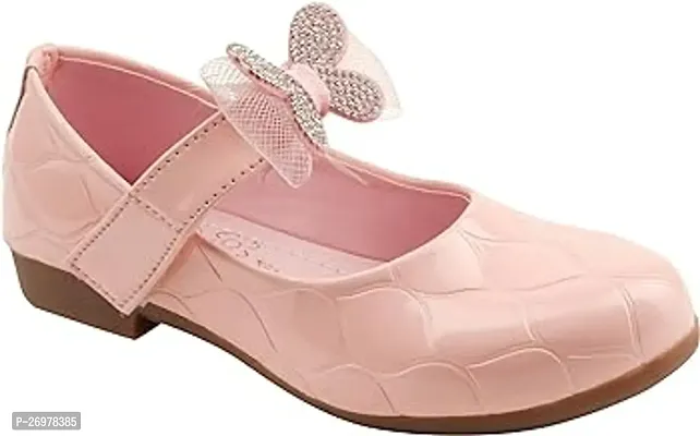 Stylish Pink Faux Leather Solid Bellies For Girls-thumb0