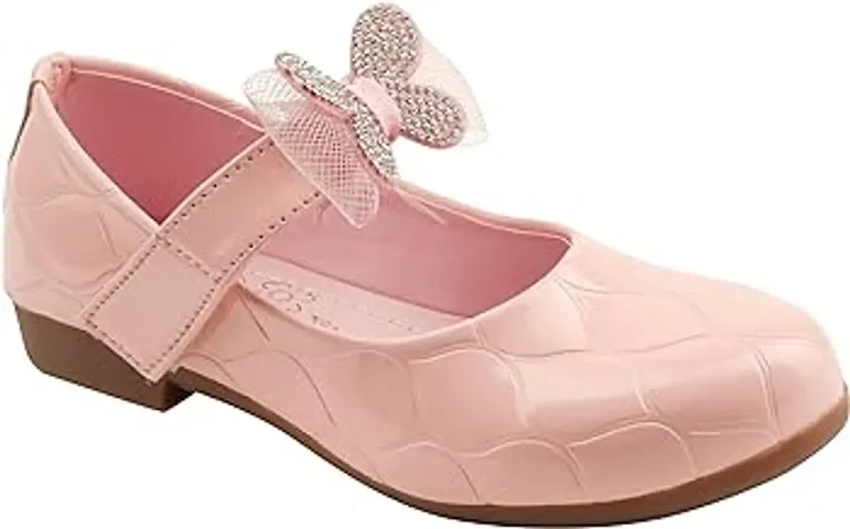Stylish Pink Faux Leather Solid Bellies For Girls