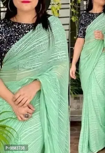 Georgette Saree with Blouse piece-thumb0