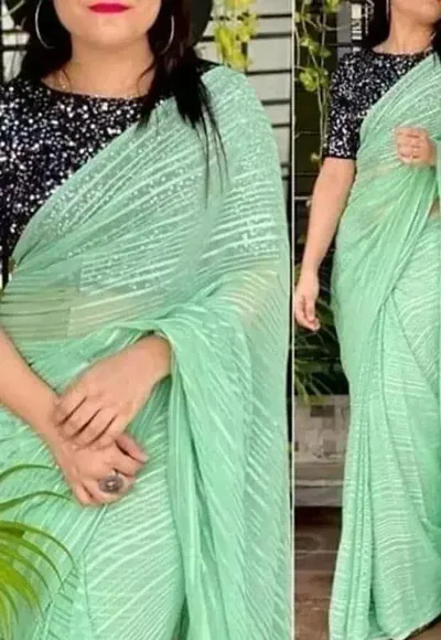 Stylish Viscose Silk Embllished Saree With Sequined Blouse Piece
