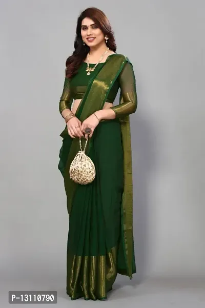 Chiffon Saree with Blouse piece-thumb0