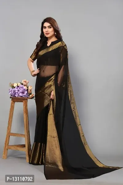 Chiffon Saree with Blouse piece-thumb0