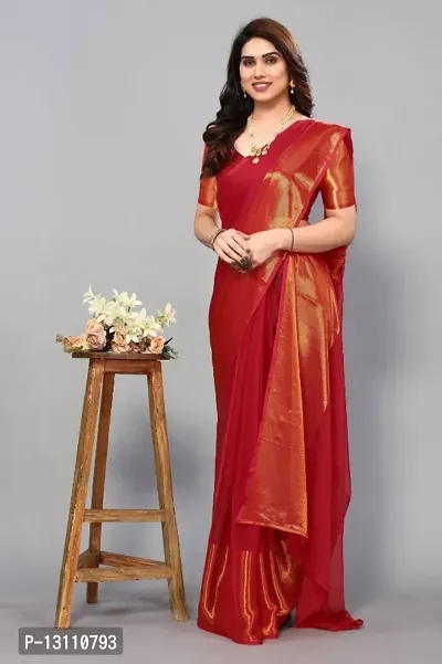 Chiffon Saree with Blouse piece-thumb0