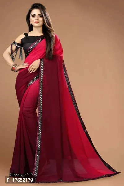 Faux Georgette Saree with Blouse piece