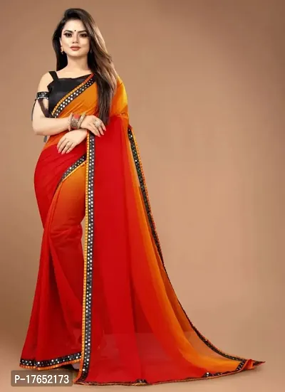 Embellished Bollywood Georgette Saree With Blouse Piece For Women-thumb0