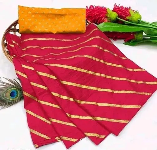 Glamorous Art Silk Saree with Blouse piece 