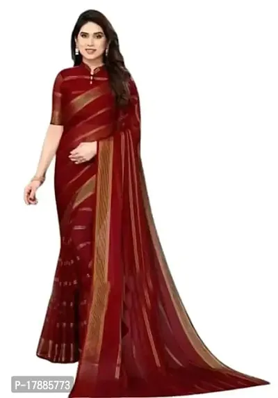 Women's Chiffon Lining Printed Saree With Unstitched Chiffon Blouse Piece