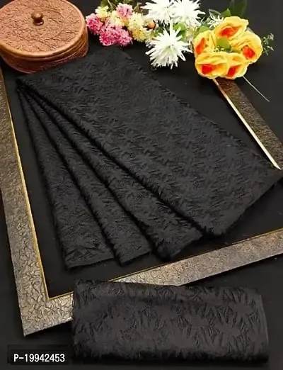 Net Textured Saree with Blouse Piece