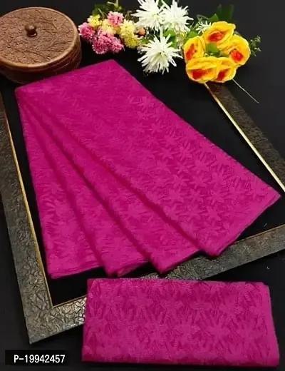 Net Textured Saree with Blouse Piece