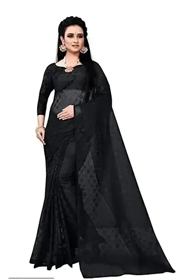 Net Saree with Blouse piece