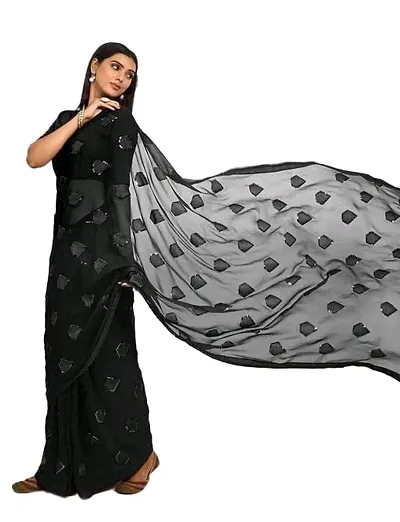 Trending Faux Georgette Saree with Blouse piece 