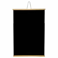 YAJNAS 2X3 Feets (24x36 Inchs) Wall Hanging Non-Magnetic Black Roll Up Board with 1 Premium Wooden Duster Combo-thumb1
