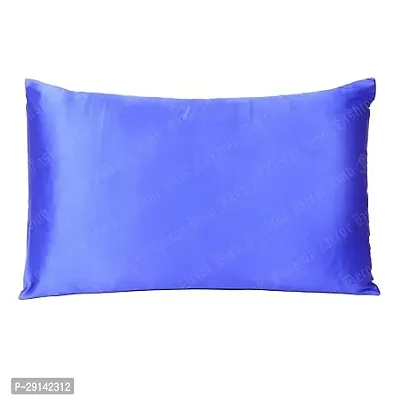 Fashion Decor Hub 300 TC Silk Satin Pillowcase Pillow Case Cushion Cover for Hair and Skin Soft Comfortable Sleeping Throw Home Bedroom Decor Standard Pack of 1 PC (20 X 26 Inch) (Royal Blue)-thumb0