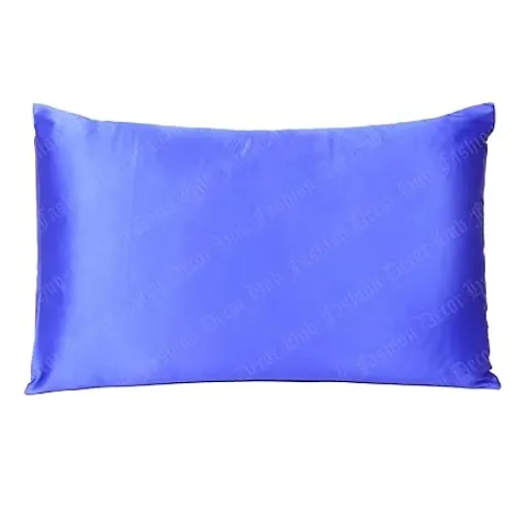 Fashion Decor Hub 300 TC Silk Satin Pillowcase Pillow Case Cushion Cover for Hair and Skin Soft Comfortable Sleeping Throw Home Bedroom Decor Standard Pack of 1 PC (20 X 26 Inch) (Royal Blue)