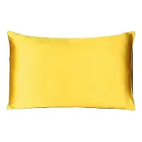 Fashion Decor Hub Satin Pillow Case 300 TC Pillow Covers Soft and Comfortable Satin Pillow Cover Pillowcase Silky for Hair and Skin Bedroom Decor 2 PC Dark Golden, King (20x40 Inch)-thumb1