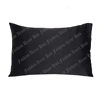 Fashion Decor Hub Satin Pillow Case 300 TC Pillow Covers Soft and Comfortable Satin Pillow Cover Pillowcase Silky for Hair and Skin Bedroom Decor 2 PC (Black, King (20x40 Inch))-thumb3