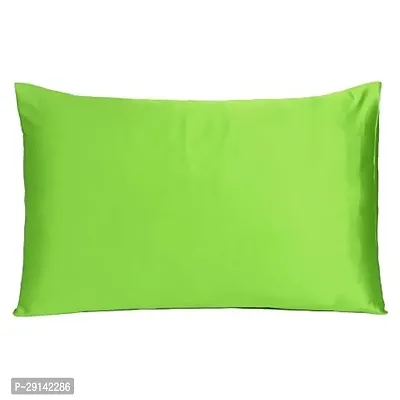 handmade Satin Pillow Case 300 TC Pillow Covers Soft and Comfortable Satin Pillow Cover Pillowcase Silky for Hair and Skin Bedroom Decor 2 PC (Macaw Green, Queen (20x30 Inch))-thumb2