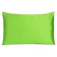 handmade Satin Pillow Case 300 TC Pillow Covers Soft and Comfortable Satin Pillow Cover Pillowcase Silky for Hair and Skin Bedroom Decor 2 PC (Macaw Green, King (20x40 Inch))-thumb1