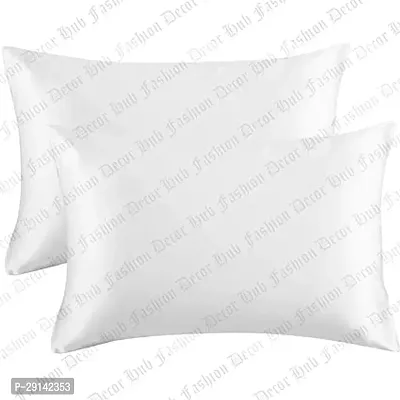 handmade Satin Pillow Case 300 TC Pillow Covers Soft and Comfortable Satin Pillow Cover Pillowcase Silky for Hair and Skin Bedroom Decor 2 PC (White, King (20x40 Inch))