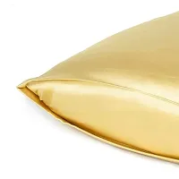 Fashion Decor Hub Satin Pillow Case 300 TC Pillow Covers Soft and Comfortable Satin Pillow Cover Pillowcase Silky for Hair and Skin Bedroom Decor 2 PC Golden, King (20x40 Inch)-thumb3