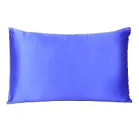 Fashion Decor Hub Satin Pillow Case 300 TC Pillow Covers Soft and Comfortable Satin Pillow Cover Pillowcase Silky for Hair and Skin Bedroom Decor 2 PC Royal Blue, Queen (20x30 Inch)-thumb1
