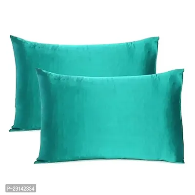 handmade Satin Pillow Case 300 TC Pillow Covers Soft and Comfortable Satin Pillow Cover Pillowcase Silky for Hair and Skin Bedroom Decor 2 PC (Teal, King (20x40 Inch))