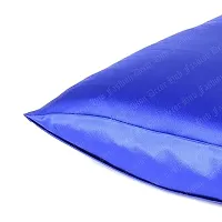 Fashion Decor Hub 300 TC Silk Satin Pillowcase Pillow Case Cushion Cover for Hair and Skin Soft Comfortable Sleeping Throw Home Bedroom Decor Standard Pack of 1 PC (20 X 26 Inch) (Royal Blue)-thumb1
