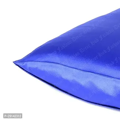 Fashion Decor Hub 300 TC Silk Satin Pillowcase Pillow Case Cushion Cover for Hair and Skin Soft Comfortable Sleeping Throw Home Bedroom Decor Standard Pack of 1 PC (20 X 26 Inch) (Royal Blue)-thumb2